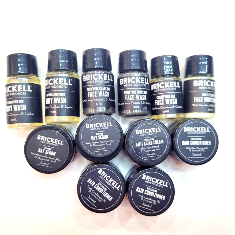 12 Pieces Brickell Mens Grooming Travel Set